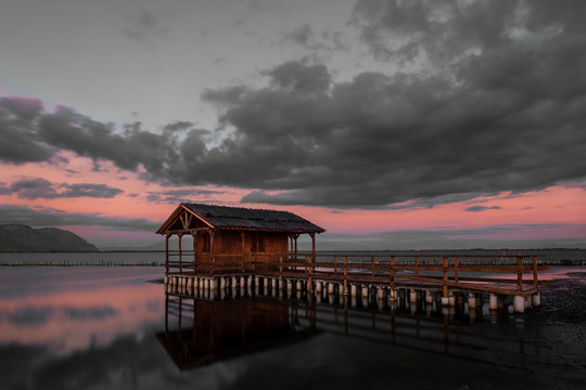 sunset on the lagoon 