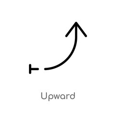 outline upward vector icon. isolated black simple line element illustration from arrows 2 concept. editable vector stroke upward icon on white background