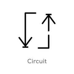 outline circuit vector icon. isolated black simple line element illustration from arrows 2 concept. editable vector stroke circuit icon on white background