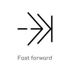 outline fast forward vector icon. isolated black simple line element illustration from arrows 2 concept. editable vector stroke fast forward icon on white background