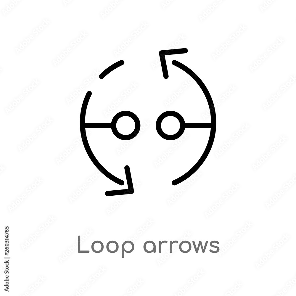 Poster outline loop arrows vector icon. isolated black simple line element illustration from arrows concept