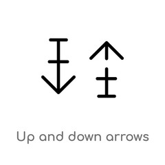 outline up and down arrows vector icon. isolated black simple line element illustration from arrows concept. editable vector stroke up and down arrows icon on white background