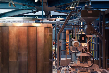 Modern coffee roastery factory working equipment