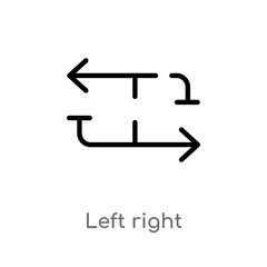 outline left right vector icon. isolated black simple line element illustration from arrows concept. editable vector stroke left right icon on white background