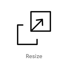 outline resize vector icon. isolated black simple line element illustration from arrows concept. editable vector stroke resize icon on white background