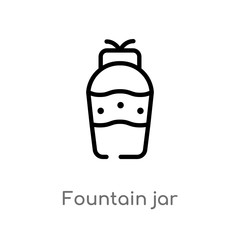 outline fountain jar vector icon. isolated black simple line element illustration from art concept. editable vector stroke fountain jar icon on white background