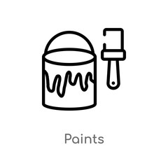 outline paints vector icon. isolated black simple line element illustration from art concept. editable vector stroke paints icon on white background