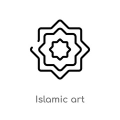 outline islamic art vector icon. isolated black simple line element illustration from art concept. editable vector stroke islamic art icon on white background