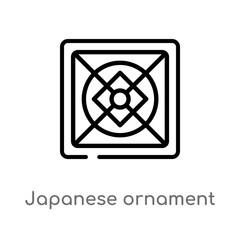 outline japanese ornament vector icon. isolated black simple line element illustration from art concept. editable vector stroke japanese ornament icon on white background