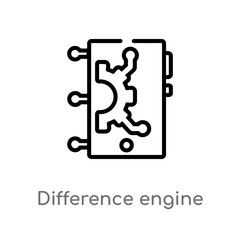 outline difference engine vector icon. isolated black simple line element illustration from artificial intellegence concept. editable vector stroke difference engine icon on white background