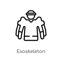 outline exoskeleton vector icon. isolated black simple line element illustration from artificial intellegence concept. editable vector stroke exoskeleton icon on white background