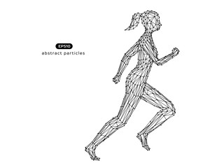 Abstract vector illustration of running woman.