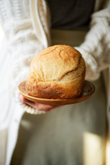 the loaf of bread baked in the bread machine
