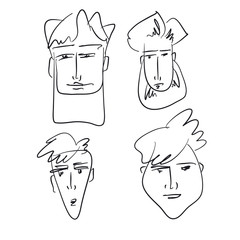 Men hand drawn illustrations set