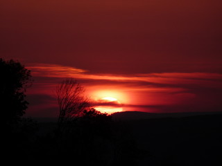 sunset in the mountains