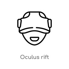 outline oculus rift vector icon. isolated black simple line element illustration from artificial intellegence concept. editable vector stroke oculus rift icon on white background