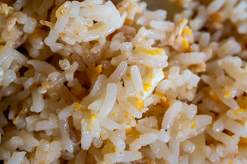 Closeup Thai Fried Rice, Street Food Style.