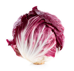 Radicchio, red salad isolated on white background