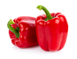 Red bell pepper on white background