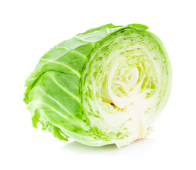 Obraz premium Green cabbage isolated on white background