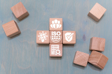 ISO quality warranty control certificate standard assurance concept.