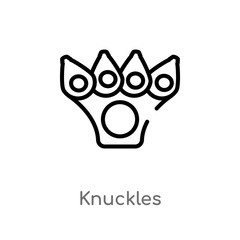 outline knuckles vector icon. isolated black simple line element illustration from asian concept. editable vector stroke knuckles icon on white background