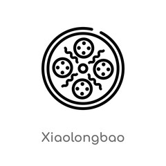 outline xiaolongbao vector icon. isolated black simple line element illustration from asian concept. editable vector stroke xiaolongbao icon on white background