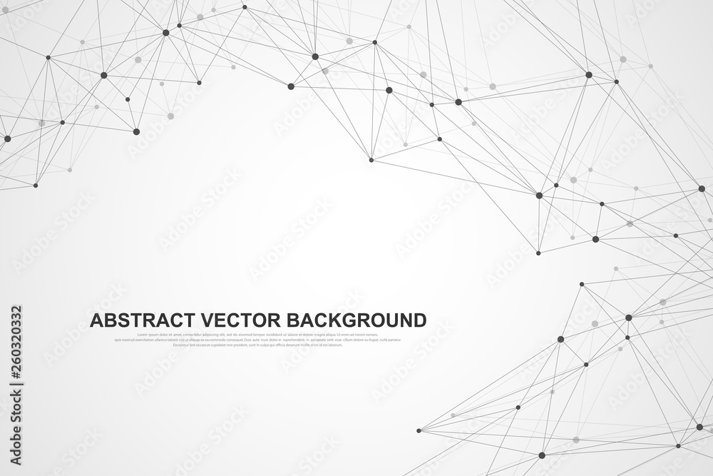 Leinwandbilder Networking connection concept abstract technology. Global network connections with points and lines. Big data visualization. Futuristic infographic. Vector illustration