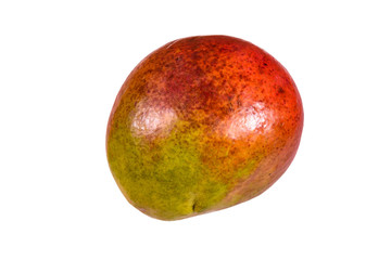 Whole red mango fruit isolated on a white background