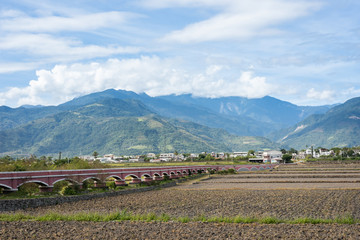 Naklejka premium landscape of Er Ceng Ping Shui Bridge