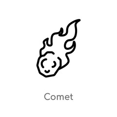 outline comet vector icon. isolated black simple line element illustration from astronomy concept. editable vector stroke comet icon on white background