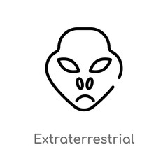 Fototapeta premium outline extraterrestrial vector icon. isolated black simple line element illustration from astronomy concept. editable vector stroke extraterrestrial icon on white background