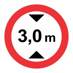 Maximum height traffic sign