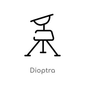 outline dioptra vector icon. isolated black simple line element illustration from astronomy concept. editable vector stroke dioptra icon on white background