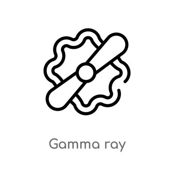 outline gamma ray vector icon. isolated black simple line element illustration from astronomy concept. editable vector stroke gamma ray icon on white background