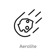 outline aerolite vector icon. isolated black simple line element illustration from astronomy concept. editable vector stroke aerolite icon on white background