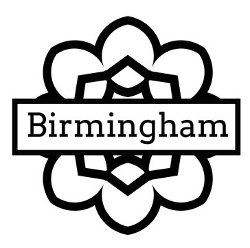 BIRMINGHAM stamp on white