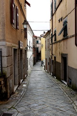 Obraz premium Fosdinovo, Carrara, Italy - April 2018: a street in the center of the medieval village of Fosdinovo