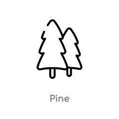 Fototapeta na wymiar outline pine vector icon. isolated black simple line element illustration from autumn concept. editable vector stroke pine icon on white background