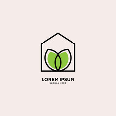 Nature Home logo simple line logo template vector illustration - Vector