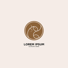nature leaf simple line logo template vector illustration icon element - Vector