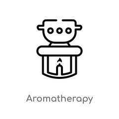 outline aromatherapy vector icon. isolated black simple line element illustration from beauty concept. editable vector stroke aromatherapy icon on white background