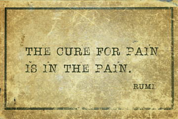 cure for pain Rumi