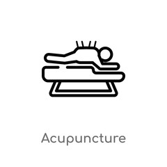 outline acupuncture vector icon. isolated black simple line element illustration from beauty concept. editable vector stroke acupuncture icon on white background