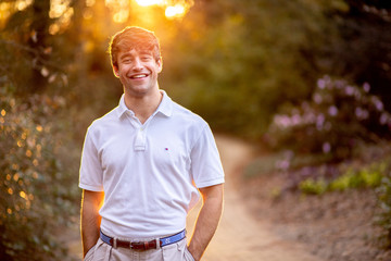 Happy Handsome Man in Sunset