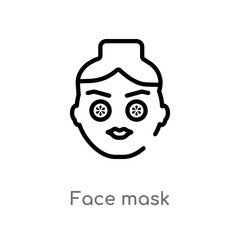 outline face mask vector icon. isolated black simple line element illustration from beauty concept. editable vector stroke face mask icon on white background