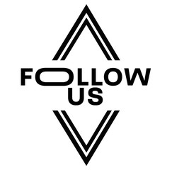 FOLLOW US stamp on white
