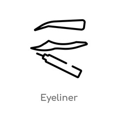 outline eyeliner vector icon. isolated black simple line element illustration from beauty concept. editable vector stroke eyeliner icon on white background