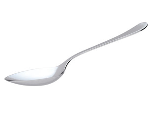 Silver spoon isolated on white. Realistic vector 3d illustration