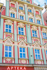 Naklejka premium colorful houses in old town